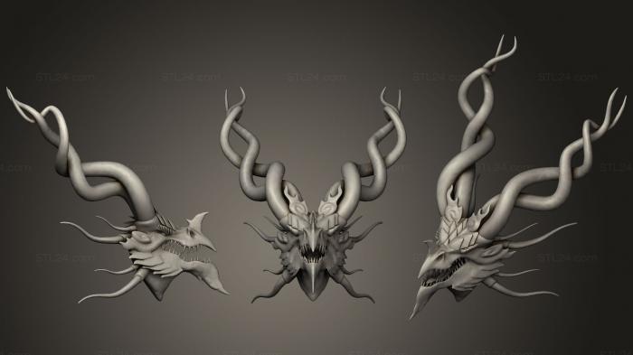 Бюсты монстры и герои (Темная Голова Дракона, BUSTH_0541) 3D модель для ЧПУ станка
